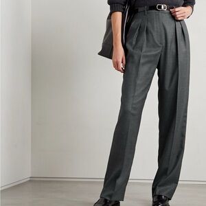 Nili Lotan Abella Pleated High Rise Trousers 100% Virgin Wool Made in USA